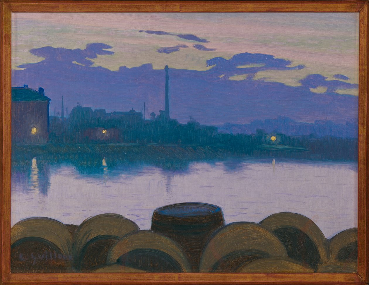 Paesaggio fluviale (olio su cartone) da Charles Guilloux