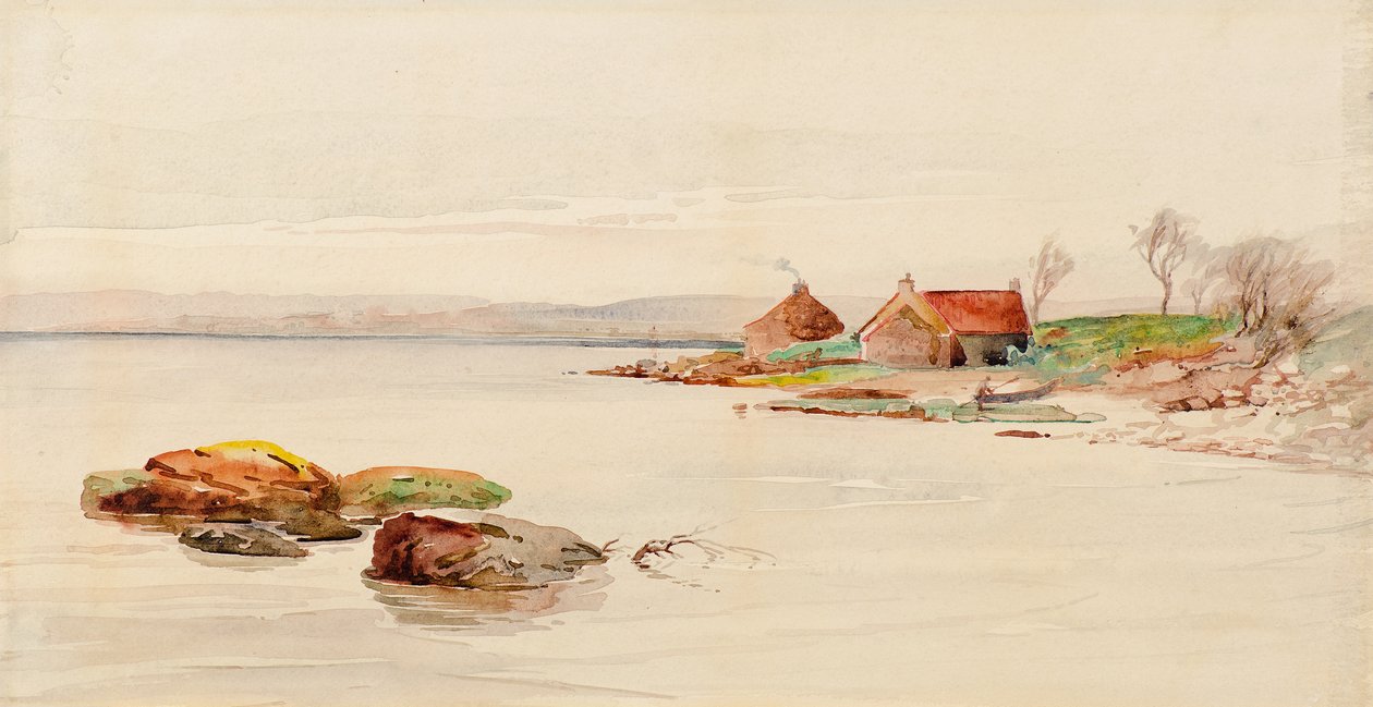 Scena costiera con cottage da Charles Gustav Louis Phillips