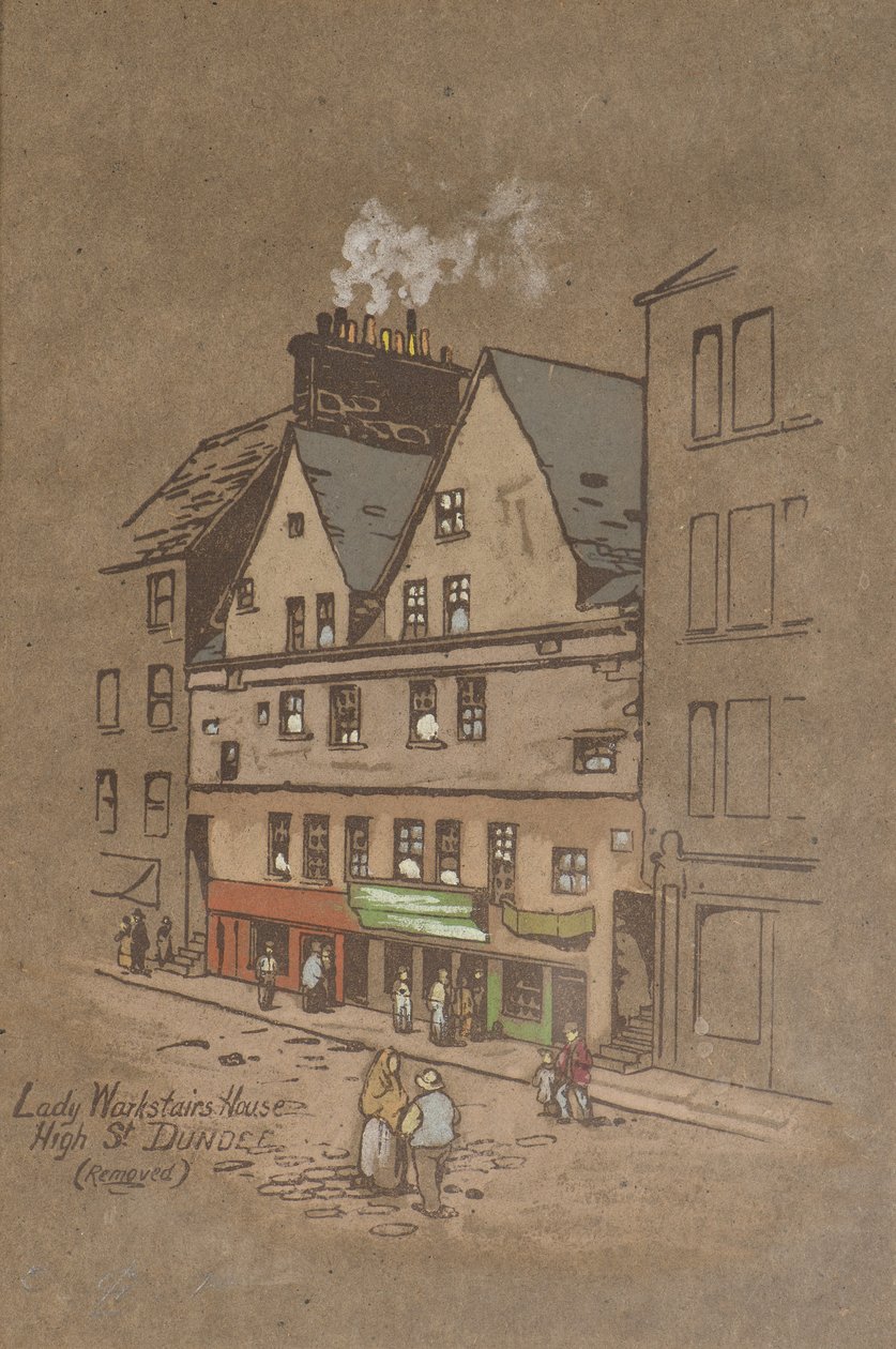 Casa di Lady Warkstair, High Street, Dundee da Charles Gustav Louis Phillips