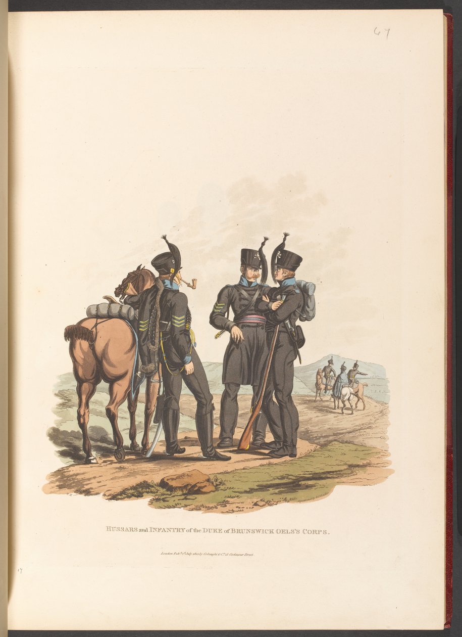 Ussari e Fanteria del Corpo del Duca di Brunswick Oels da Charles Hamilton (after) Smith