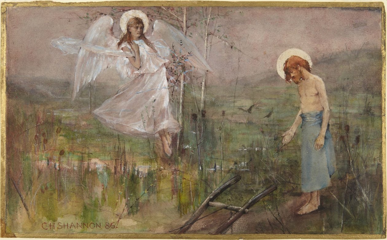 Un angelo appare a un santo da Charles Haslewood Shannon