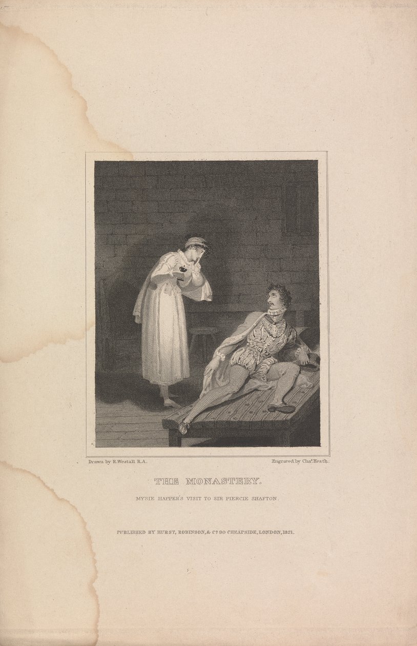 Il Monastero, La Visita di Mysie Happer a Sir Piercie Shafton da Charles Heath