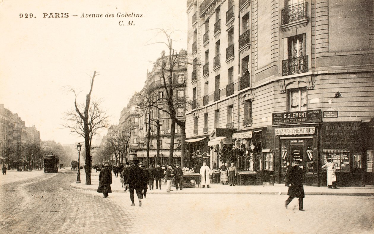 Cartolina/Viale dei Gobelins/Parigi/Senna/Ile de France/Francia da Augustus Kollner
