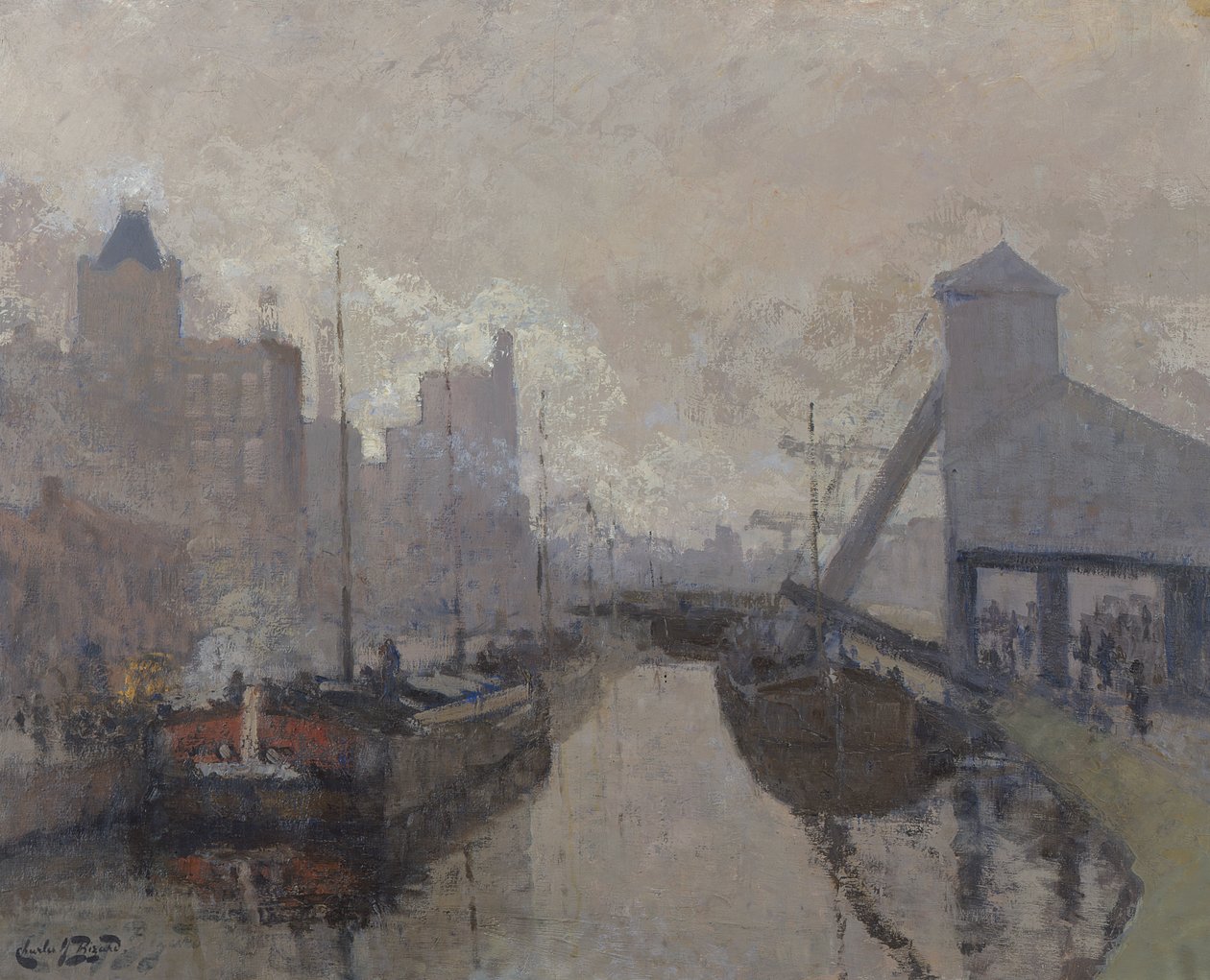 Il canale di Roubaix, 1910 circa (olio su tela) da Charles Henry Bizard