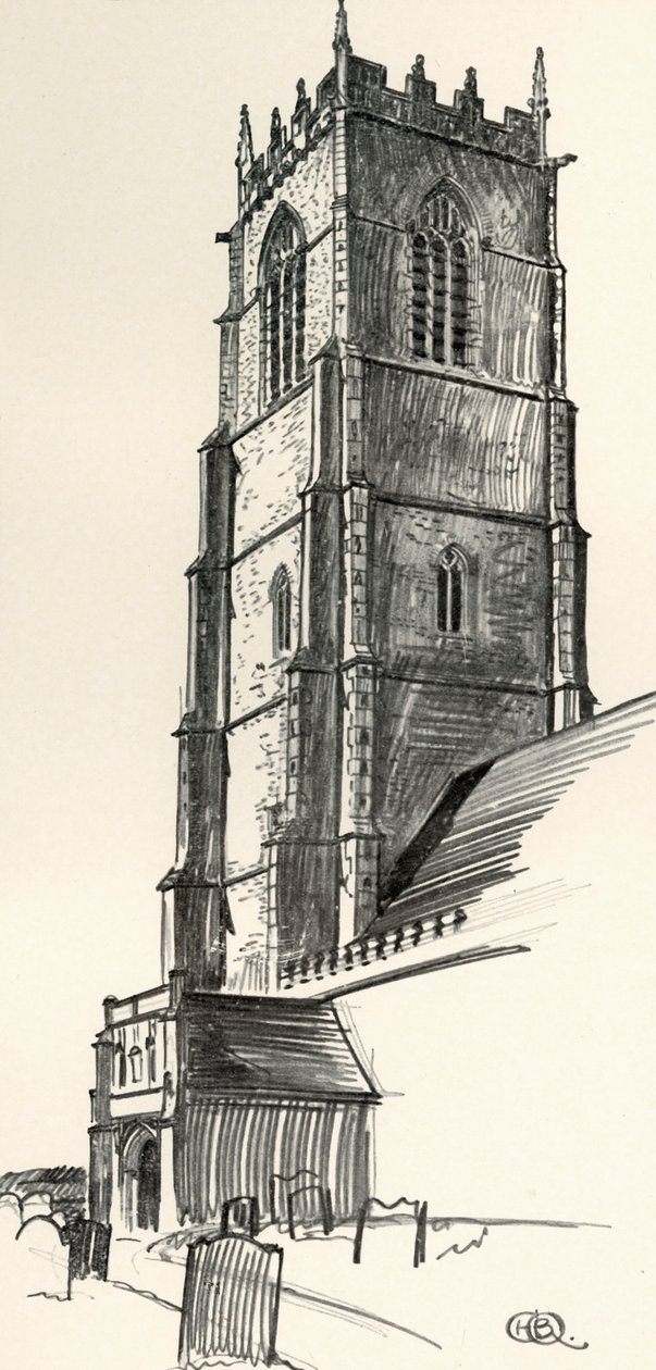 Una torre della chiesa perpendicolare, Winterton, Norfolk da Charles Henry Bourne Quennell
