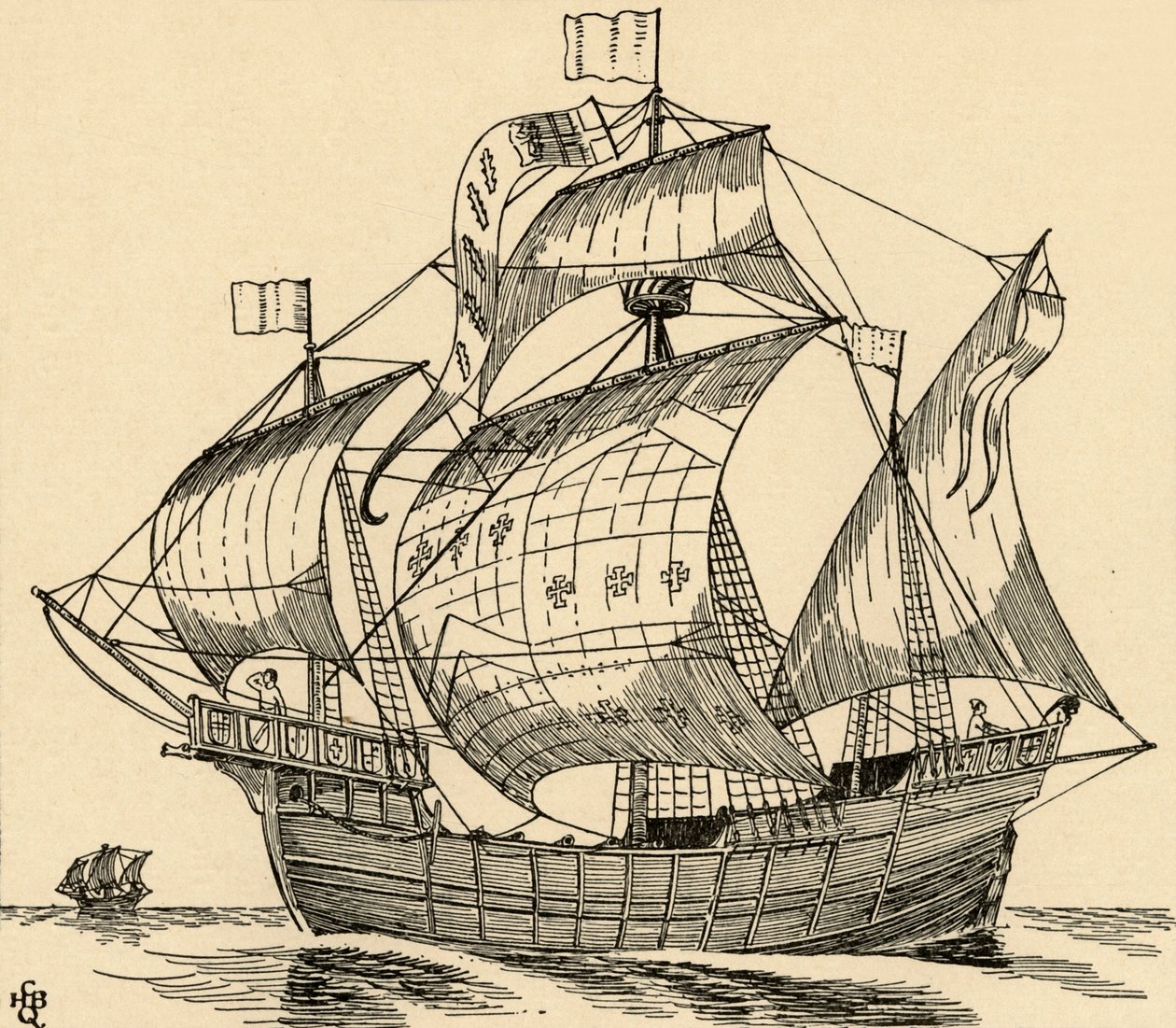 Una nave del tempo di Cristoforo Colombo, 1931 da Charles Henry Bourne Quennell