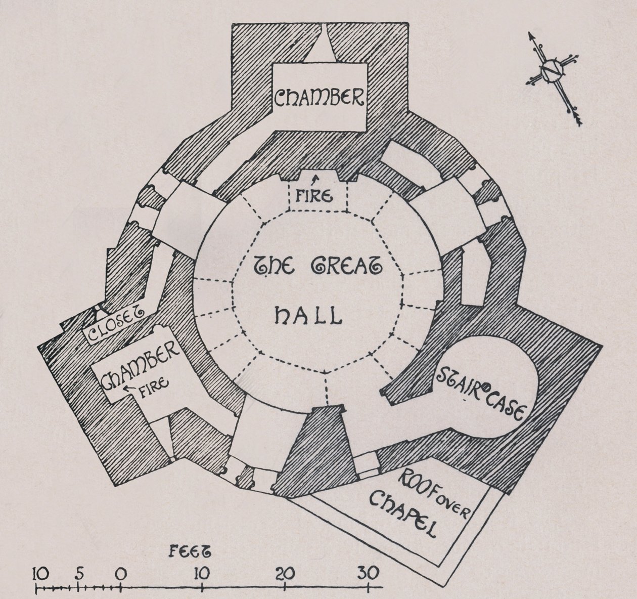 Castello di Orford, Suffolk. Dal piano del signor Cautley, 1931 da Charles Henry Bourne Quennell