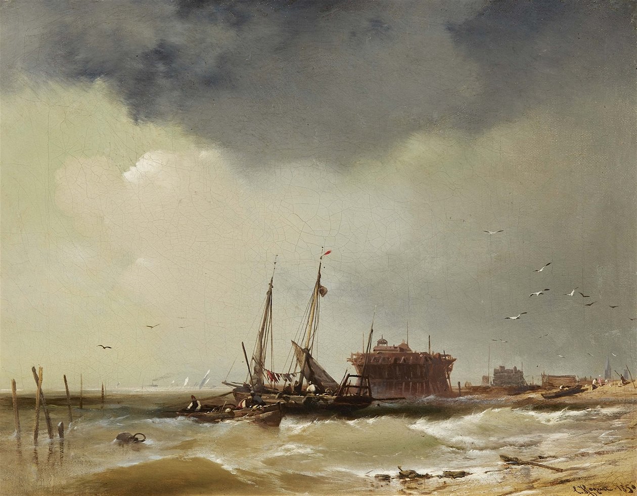 Barche Fisher che sbarcano sulla spiaggia da Charles Hoguet