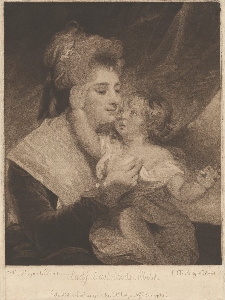Lady Dashwood e bambino da Charles Howard Hodges