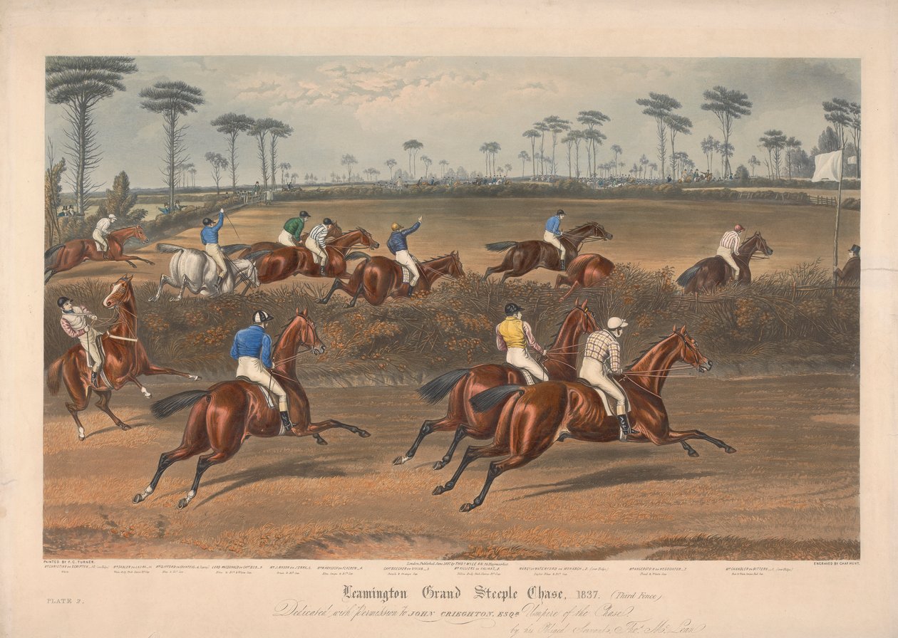 Uno di un set di quattro: Leamington Grand Steeple Chase ... 1837. Tavola 2. Mr. Christian su Scripton ... da Charles Hunt