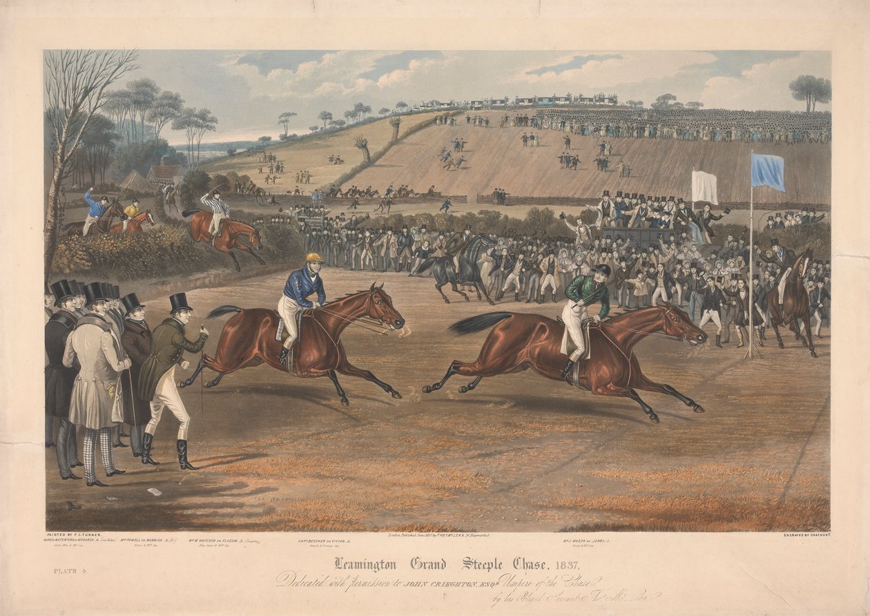 Uno di un set di quattro: Leamington Grand Steeple Chase ... 1837. Tavola 4. Marqs di Waterford su Monarch ... da Charles Hunt