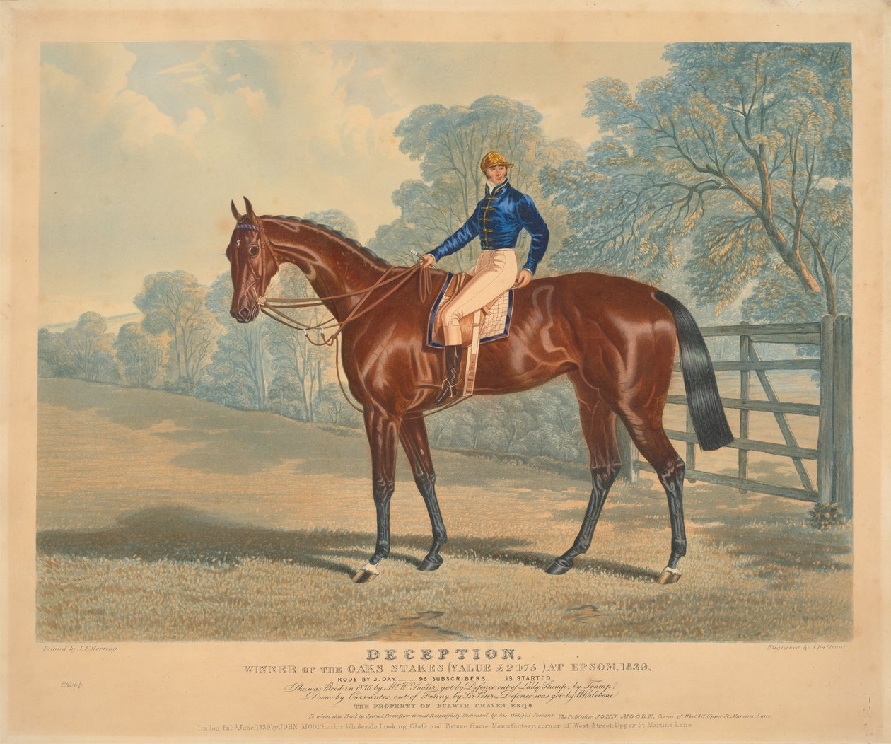 [Rennen]: "Deception", Gewinner der Oaks Stakes in Epsom, 1839, geritten von J. Day da Charles Hunt