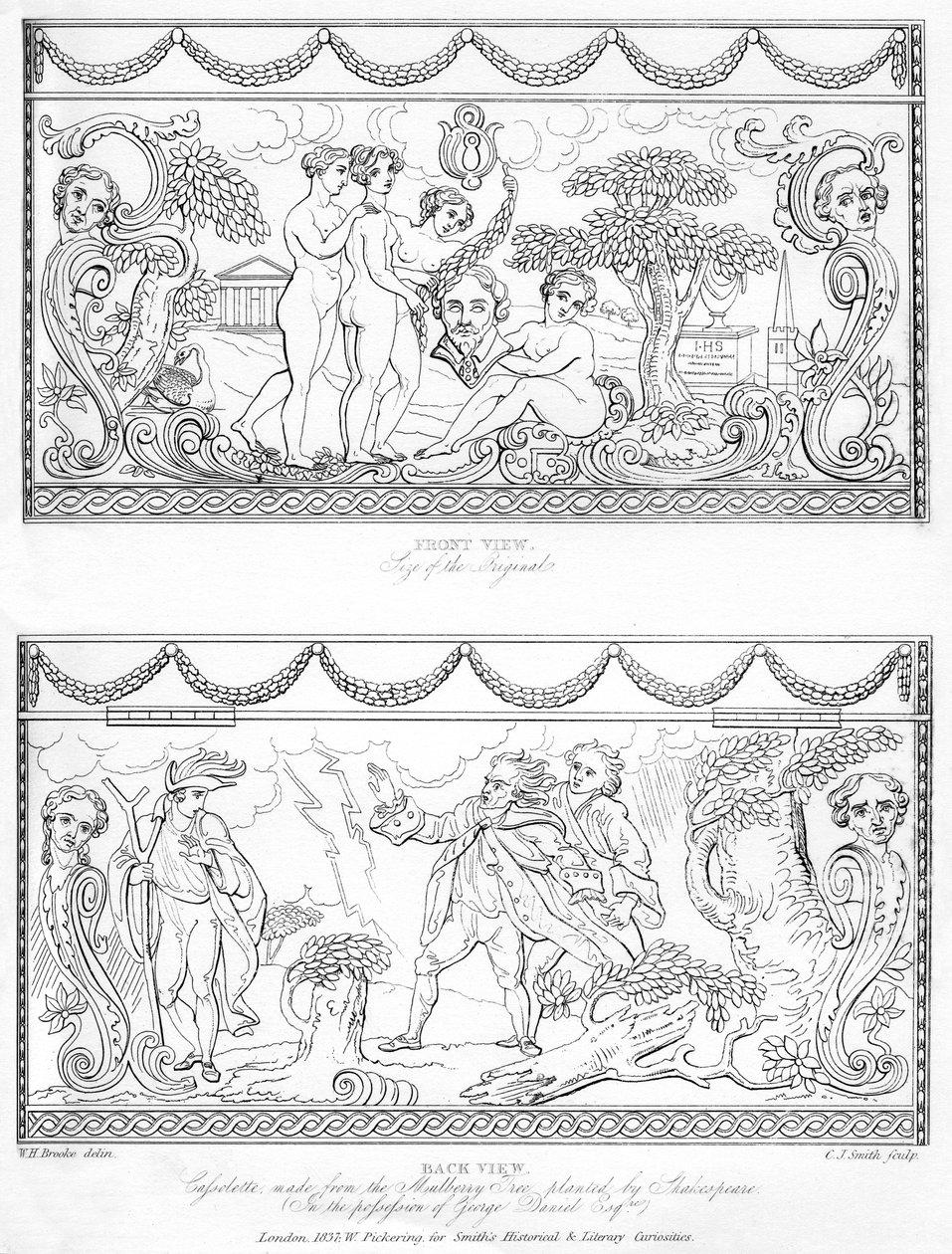 Cassolette scolpita dal legno del gelso di Shakespeare, XVIII secolo, 1840 da Charles J. Smith
