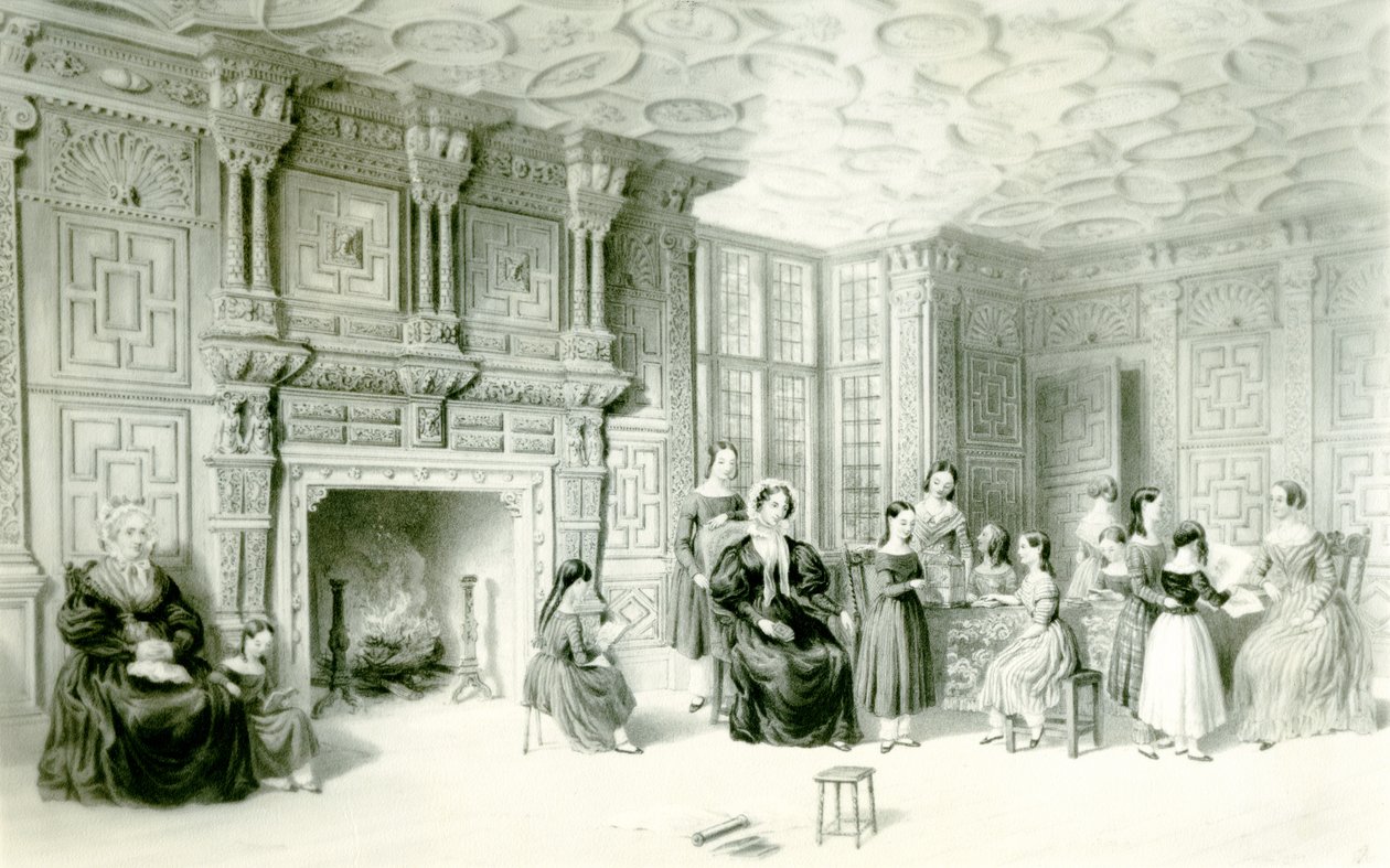 La sala di scuola a Campden House, c.1840 da Charles James Richardson