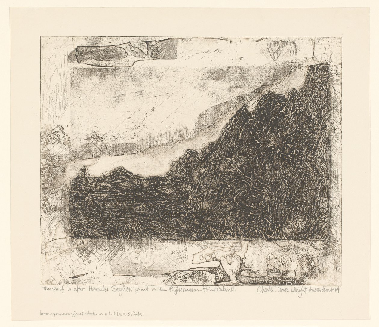 Paesaggio roccioso con strade e un fiume da Charles James Wright (signed by artist)