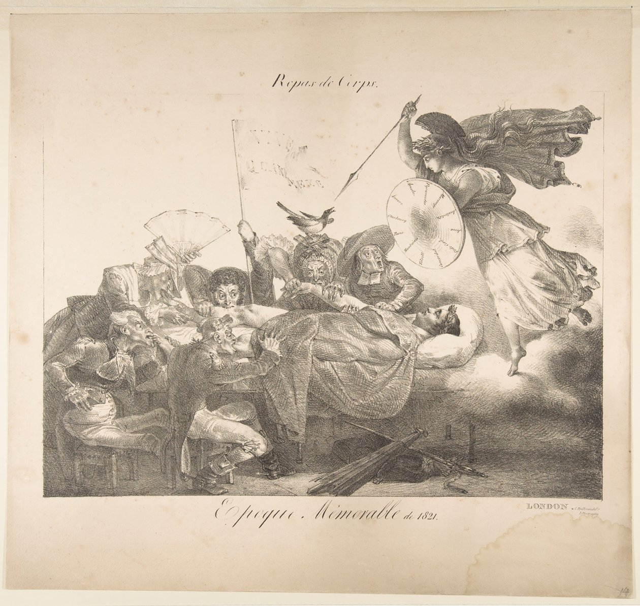 Repas de Corps. Epoca Memorabile del 1821, 1821 da Charles Joseph Hullmandel