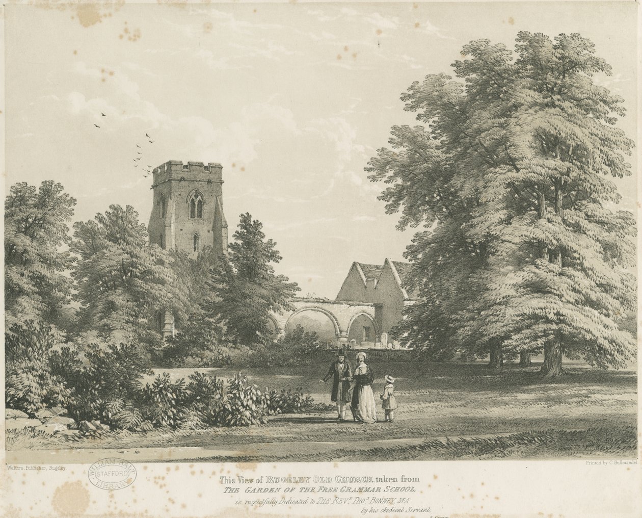 Chiesa di Rugeley da Charles Joseph Hullmandel