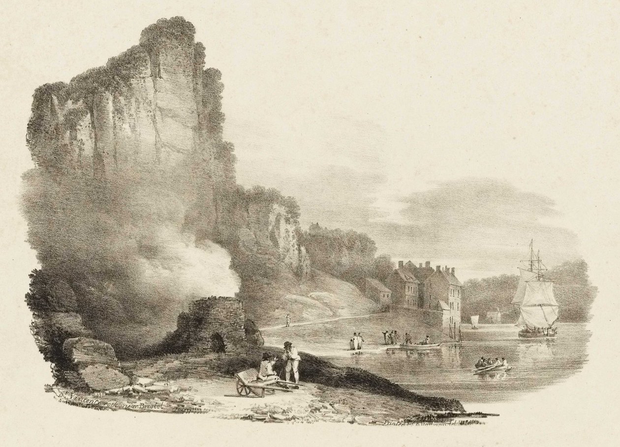 Roccia di St Vincent vicino a Bristol" RMG PY6092 da Charles Joseph Hullmandel