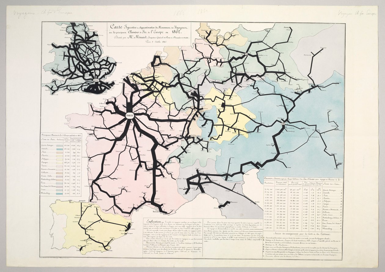 Mappa Figurativa e Approssimativa del Movimento dei Viaggiatori sulle principali Ferrovie d