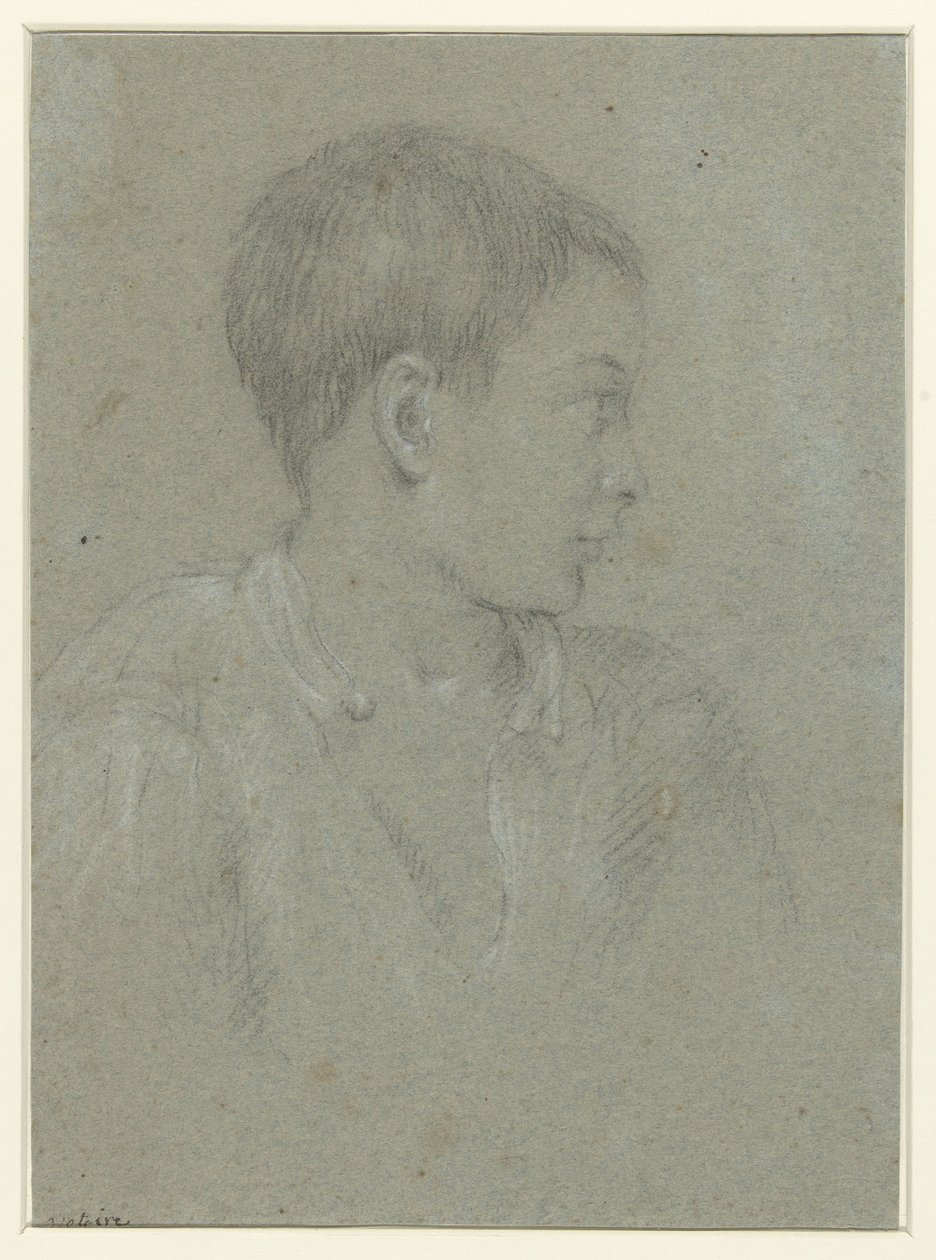 Ragazzo italiano, testa verso destra da Charles Joseph Natoire (possibly)