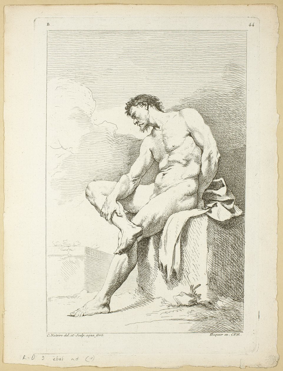 Figura, dal Seconde livre de figures d’Academies gravées en Partie par les Professeurs de l’Académie Royale da Charles Joseph Natoire
