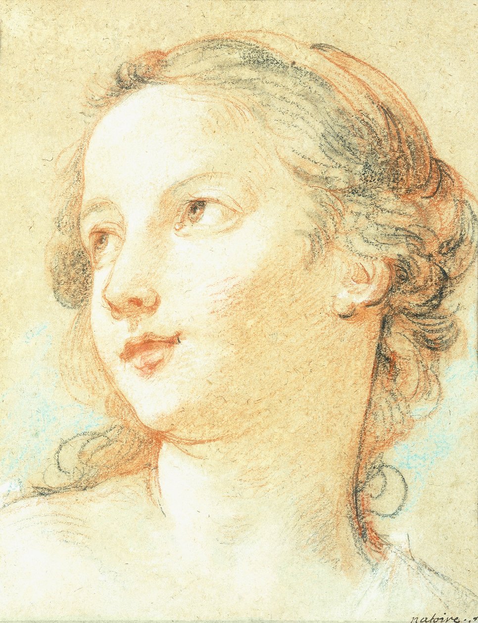 La testa di una ragazza che guarda a sinistra da Charles Joseph Natoire