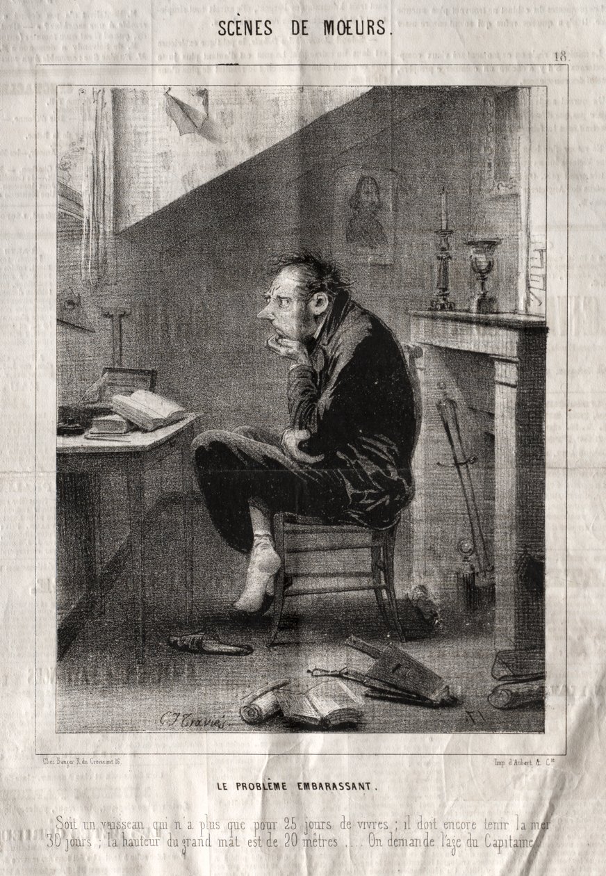 Scene di costumi: Il problema imbarazzante... da Charles Joseph Traviès de Villers