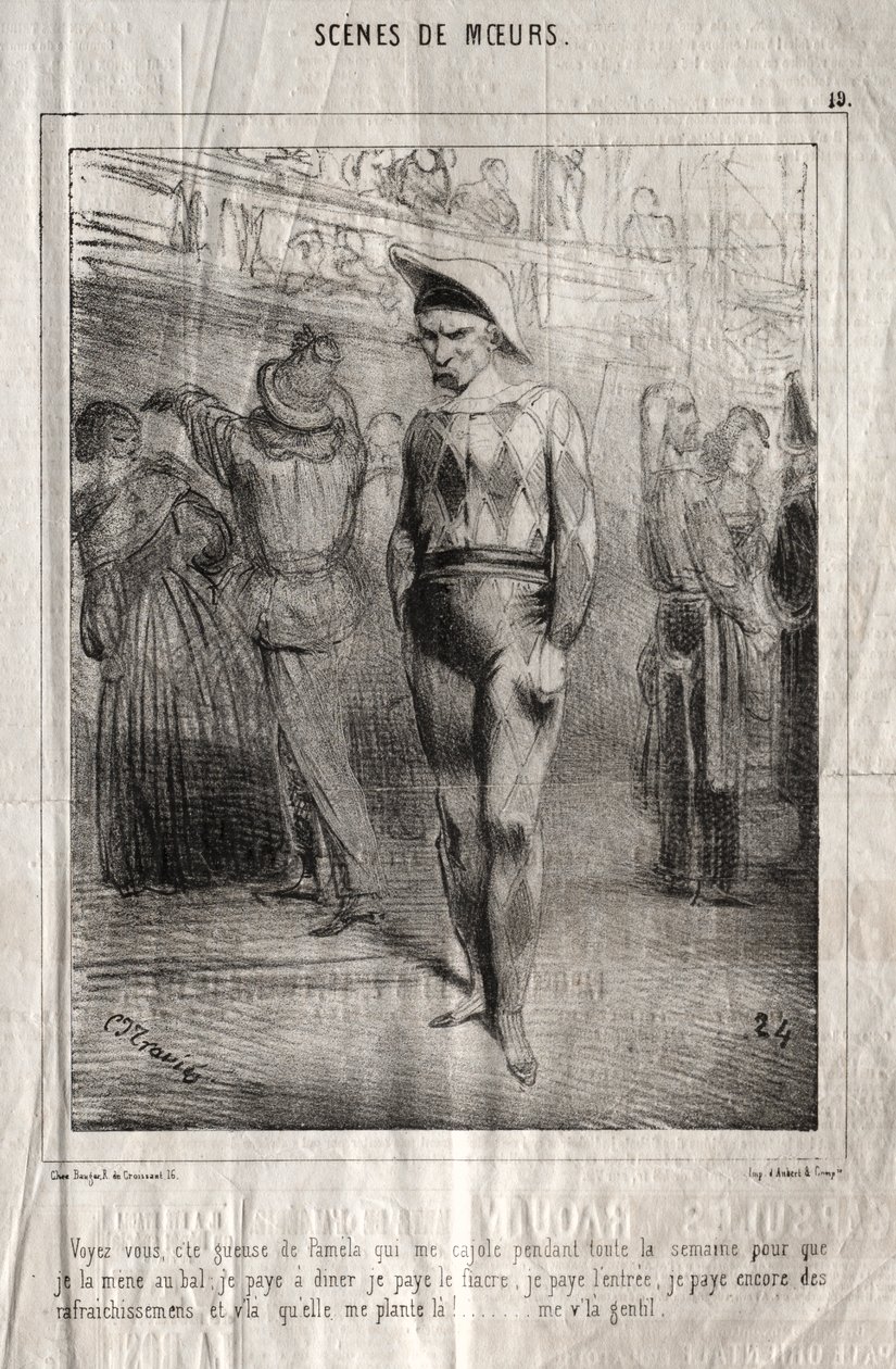 Scene di costume: Vedete, quella furba di Pamela che mi coccola tutta la settimana per farmi portare al ballo... da Charles Joseph Traviès de Villers
