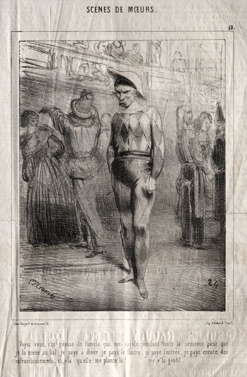 Scene di costumi: Vedete, quella cheuse di Pamela che mi lusinga per tutta la settimana... da Charles Joseph Traviès de Villers