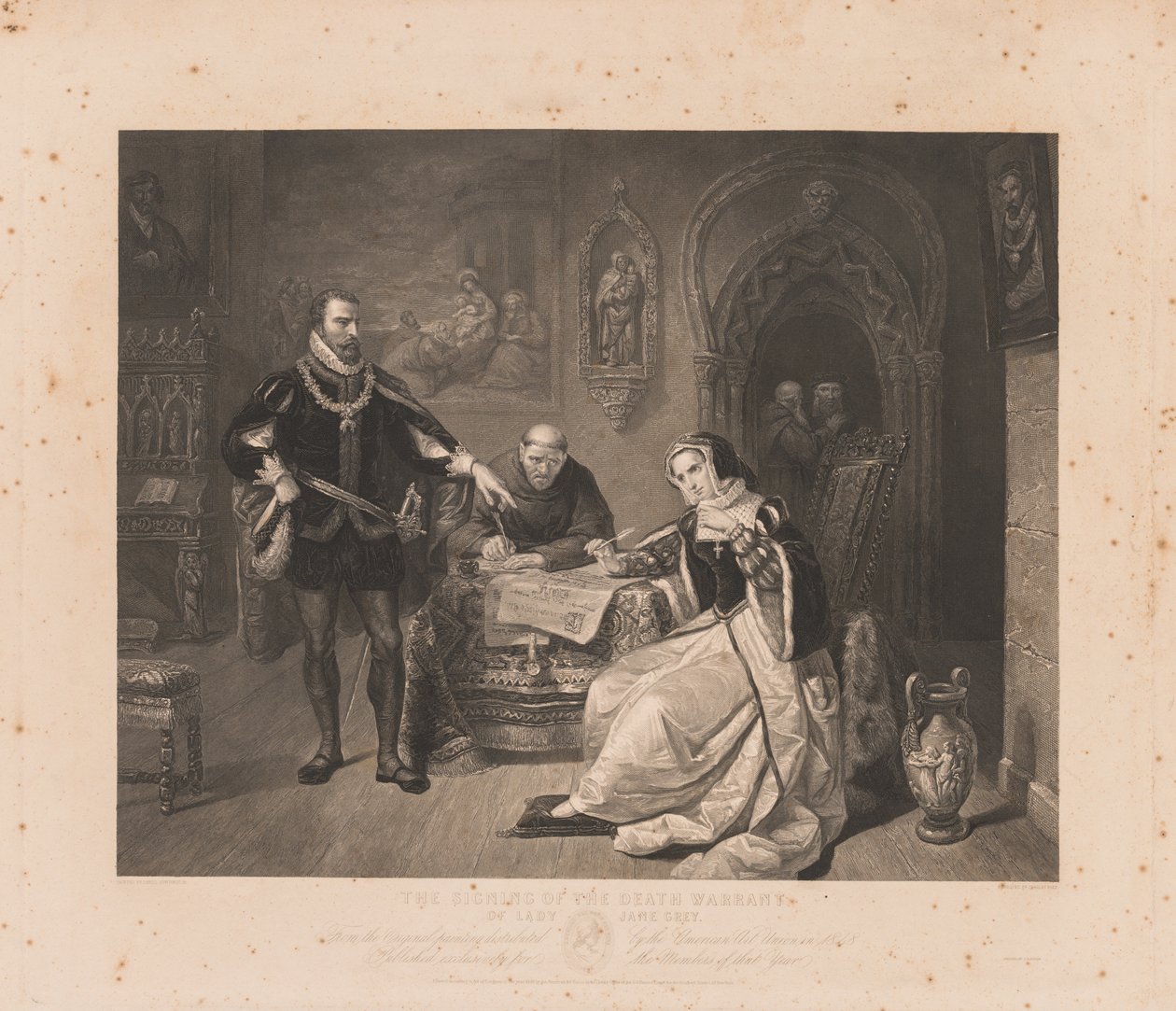 Firma del mandato di morte di Lady Jane Grey da Charles Kennedy Burt