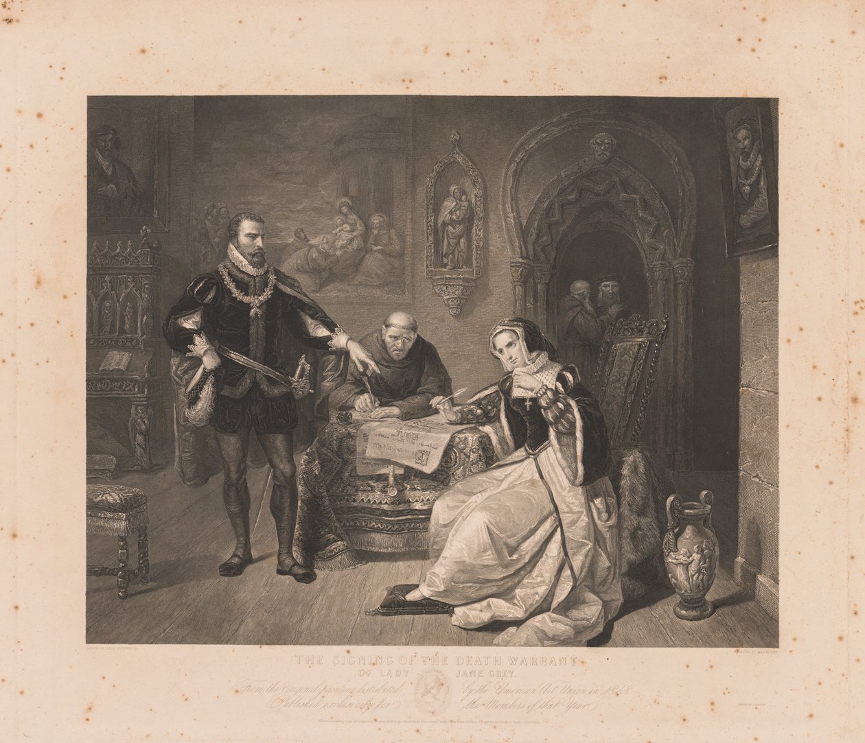 Firma del mandato di morte di Lady Jane Grey da Charles Kennedy Burt