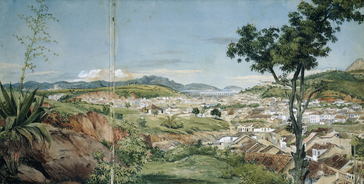 Nuova città di Rio de Janeiro dal Livramiento, c. 1825-6 da Charles Landseer