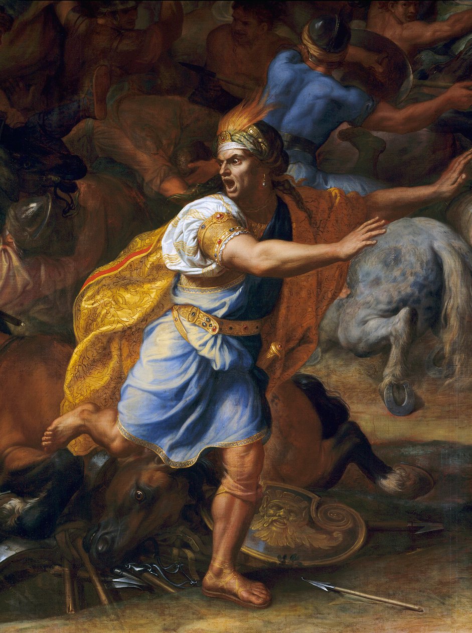 Un uomo spaventato (dettaglio) da Charles Le Brun