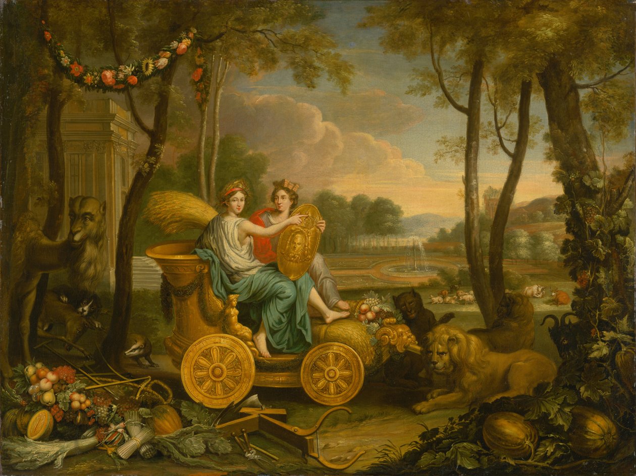 Allegoria dei quattro elementi: La Terra. Disegno per un arazzo per il re Luigi XIV, c. 1680 da Charles Le Brun