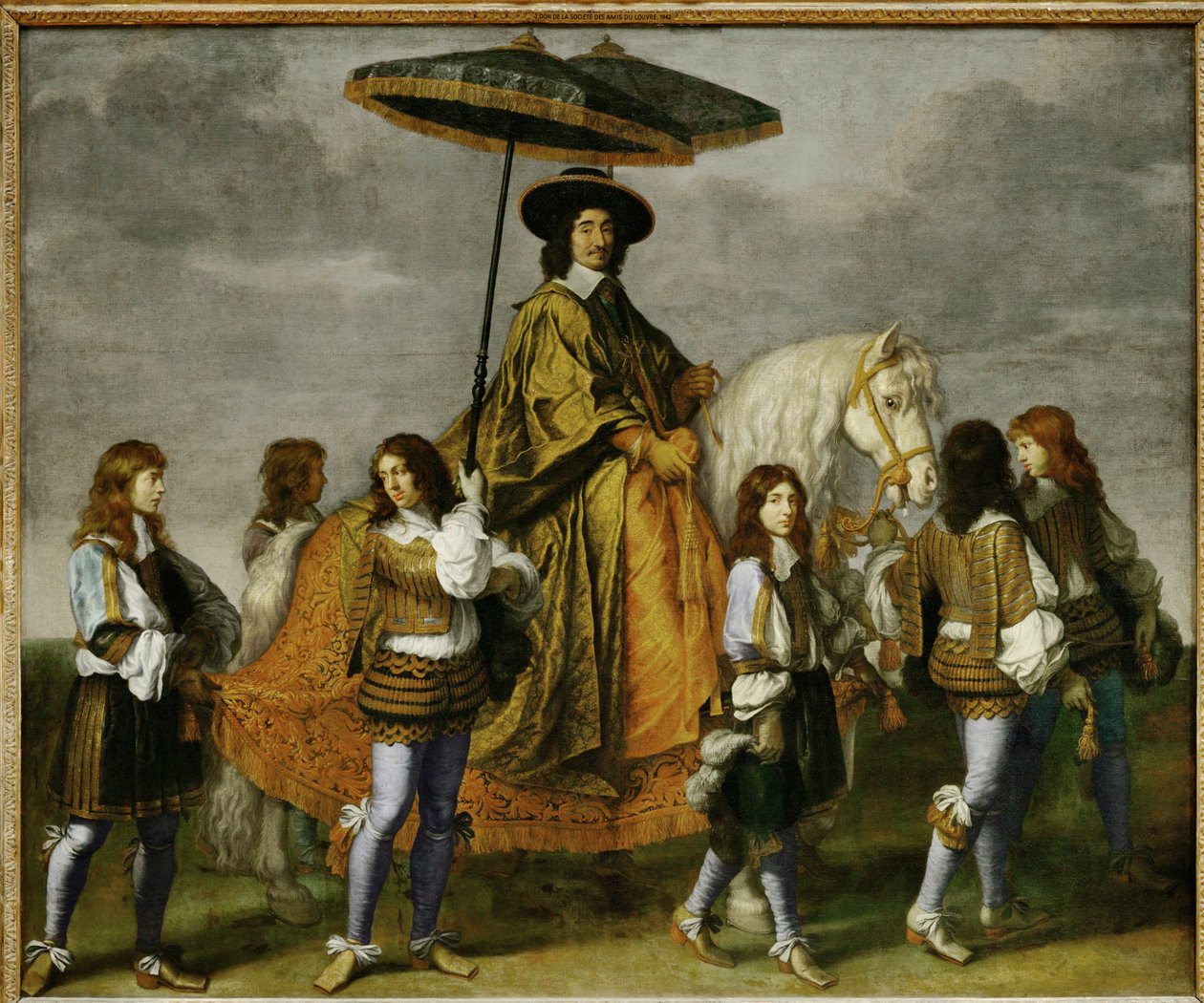 Il cancelliere Pierre Seguier a cavallo, il giovane Delfino, poi Luigi XIV ... da Charles Le Brun