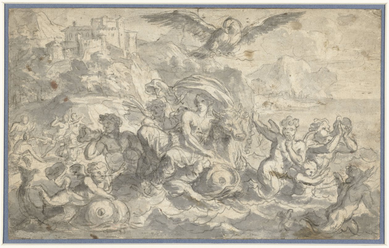 Europa e il toro circondati da dei marini da Charles Le Brun