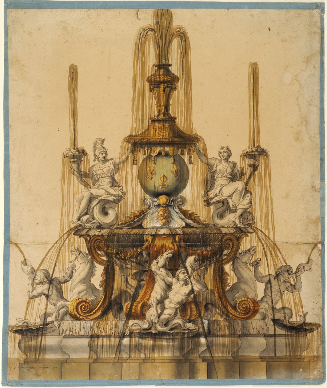 Vorschlag für einen Brunnen in Versailles da Charles Le Brun
