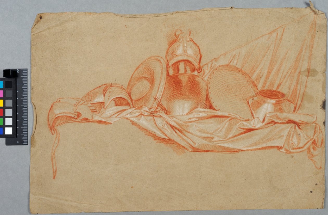 Trophäen auf einem Seidenbanner da Charles Le Brun