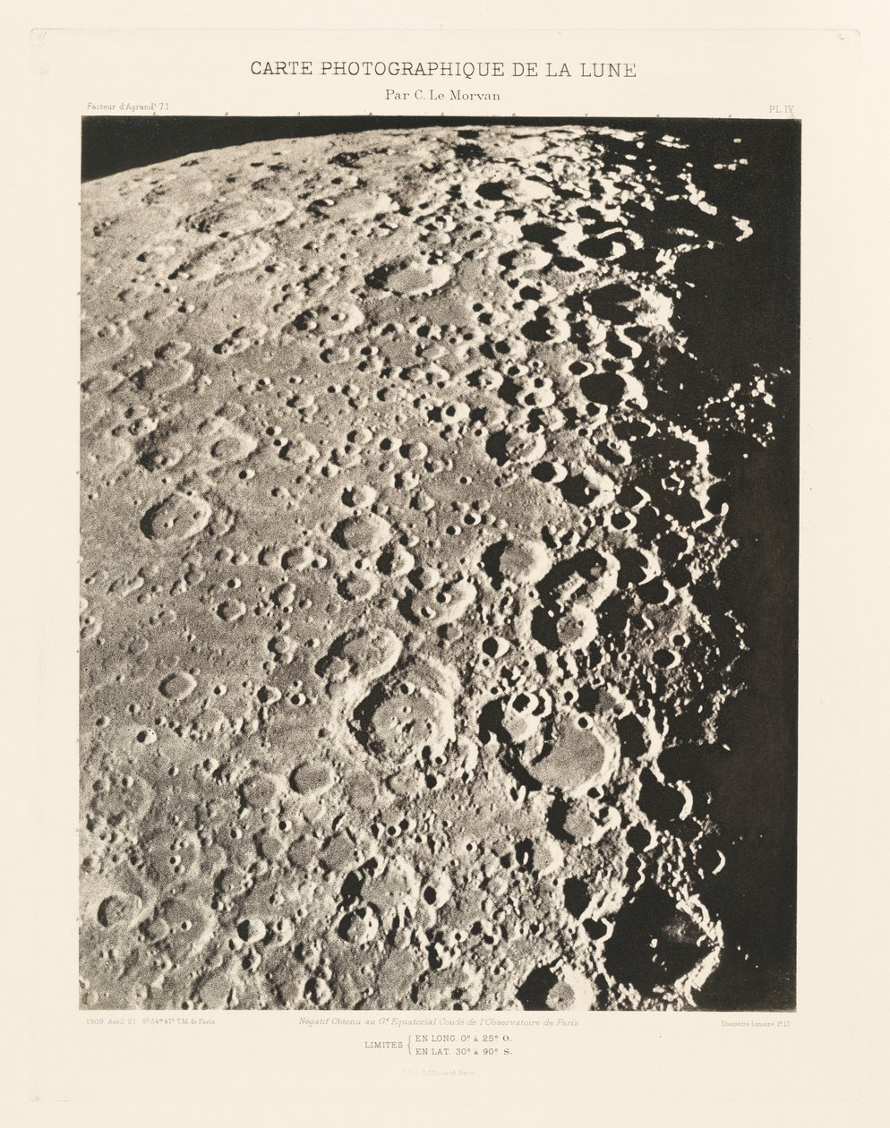 Carta fotografica della Luna, lastra IV, 27 aprile da Charles le Morvan