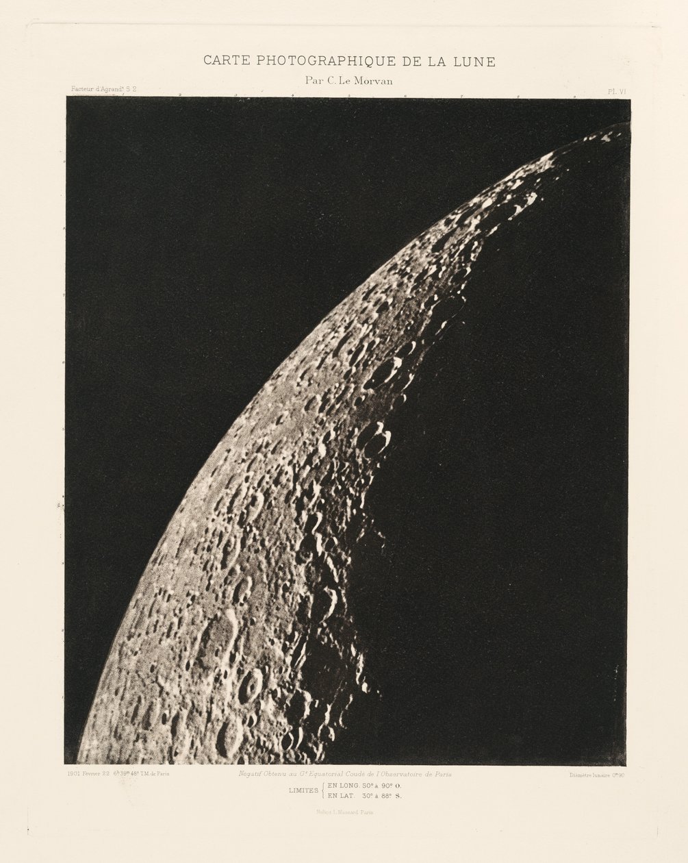 Carte photographique de la lune, planche VI (Carta fotografica della Luna, lastra VI),22 febbraio da Charles le Morvan