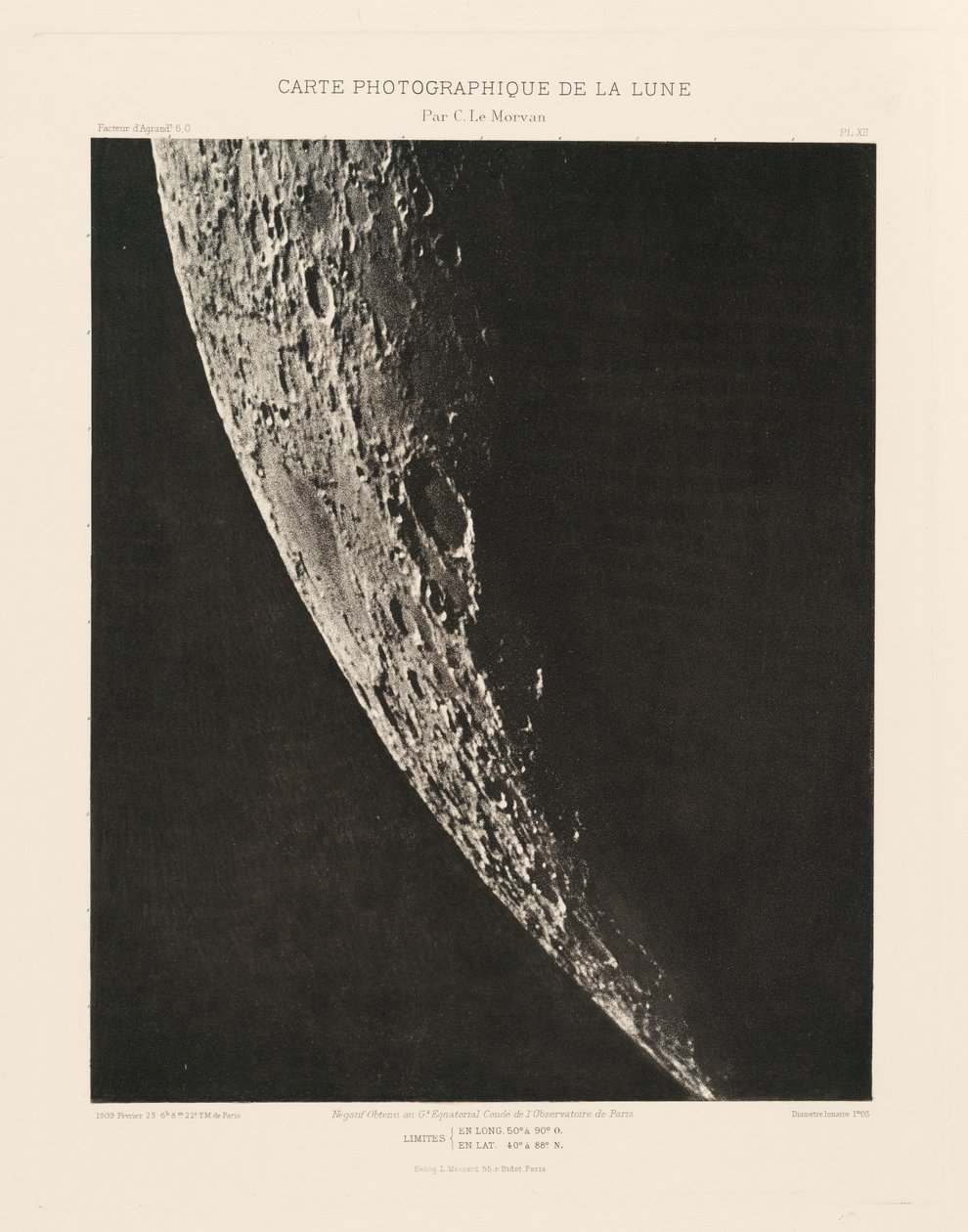 Carte photographique de la lune, planche XII (Carta fotografica della Luna, tavola XII),23 febbraio da Charles le Morvan