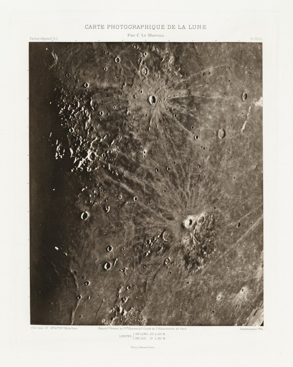Carte photographique de la lune, planche XIV.A (Carta fotografica della Luna, lastra XIV.A),27 agosto da Charles le Morvan