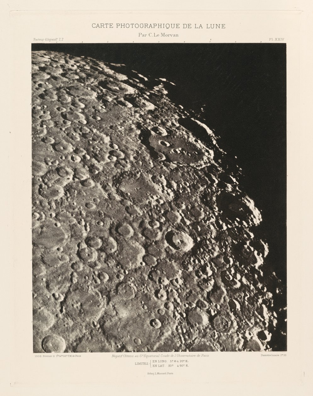 Carte photographique de la lune, planche XXIV (Carta fotografica della Luna, lastra XXIV),11 febbraio da Charles le Morvan