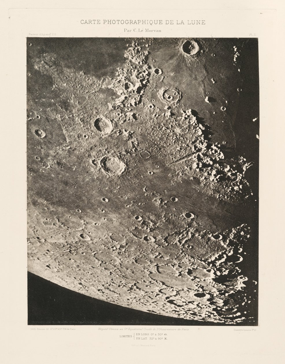 Carte photographique de la lune, planche X (Carta fotografica della Luna, lastra X),12 febbraio da Charles le Morvan