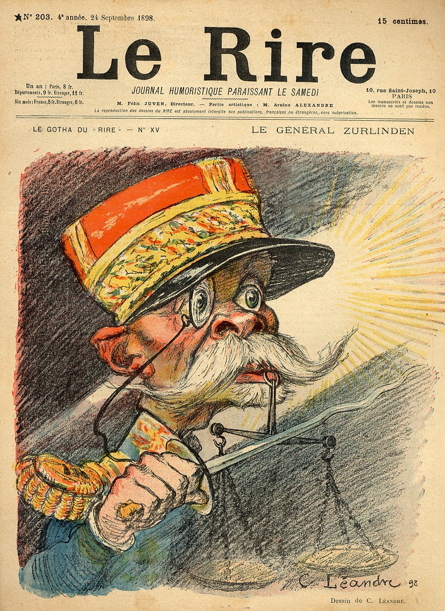 Caricatura del Generale Zurlinden, dalla copertina di 