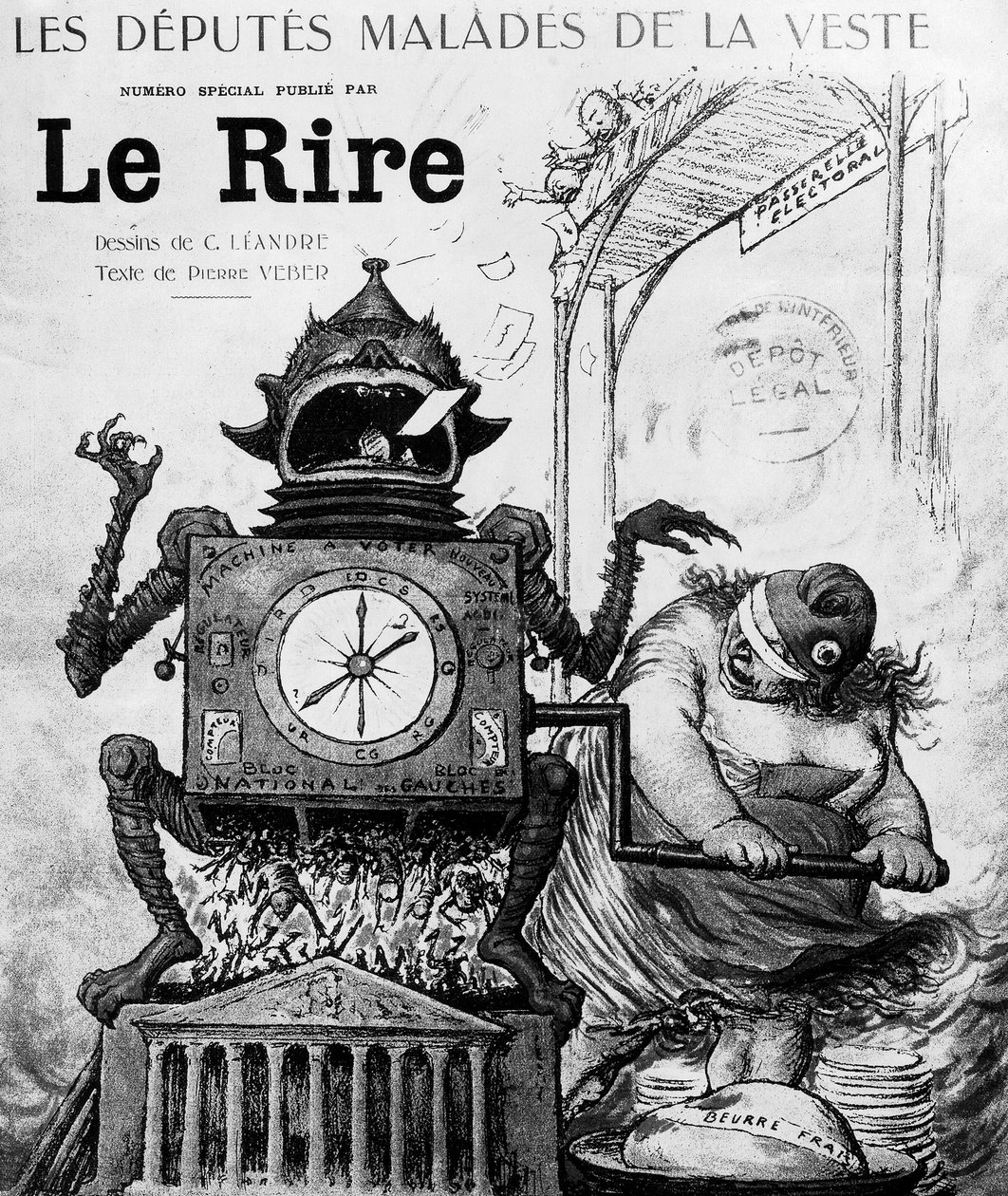 Vignetta di Charles Leandre sulle elezioni generali del 1924, pubblicata sul giornale Le Rire il 19 gennaio da Charles Leandre