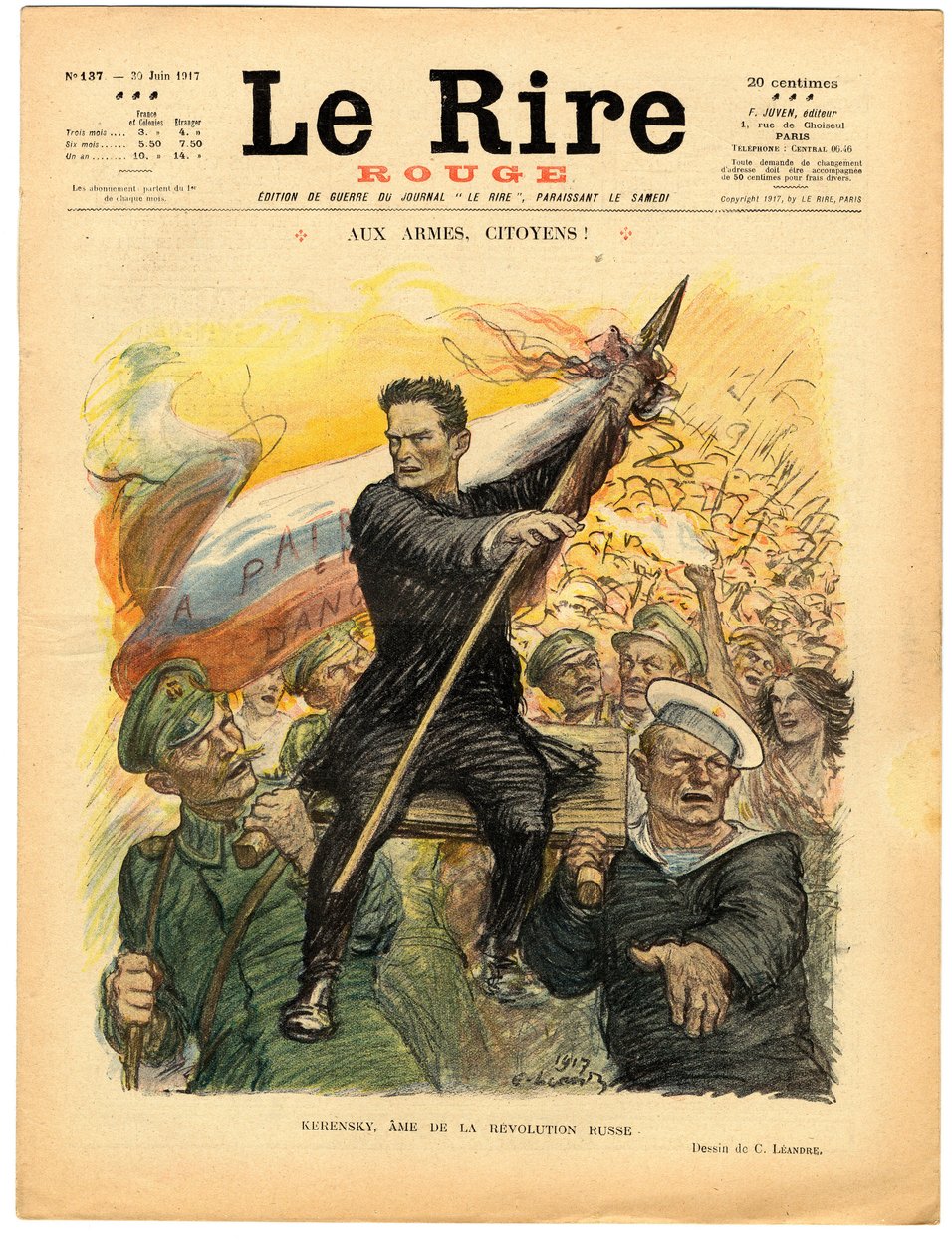 Copertina di "The Red Laughter", satirico a colori da Charles Leandre
