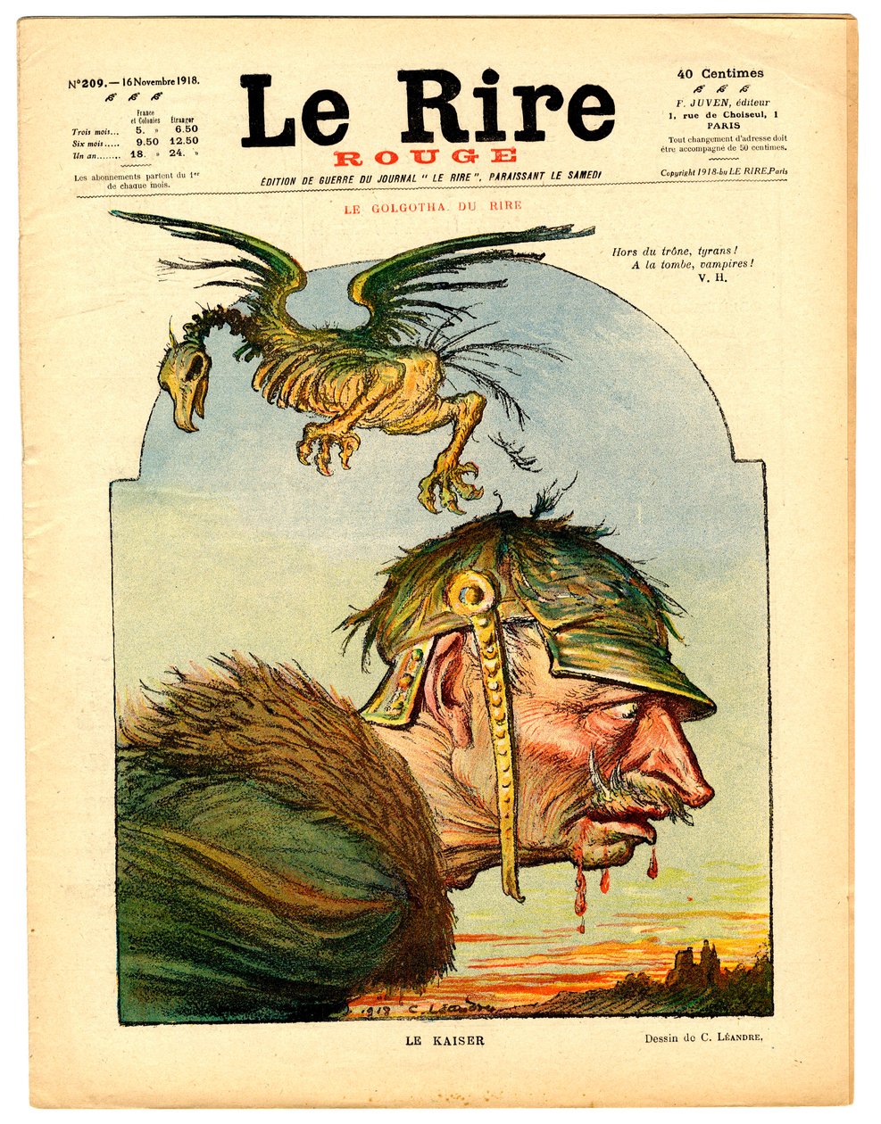 Copertina di "Il Riso Rosso", Satirico a Colori da Charles Leandre