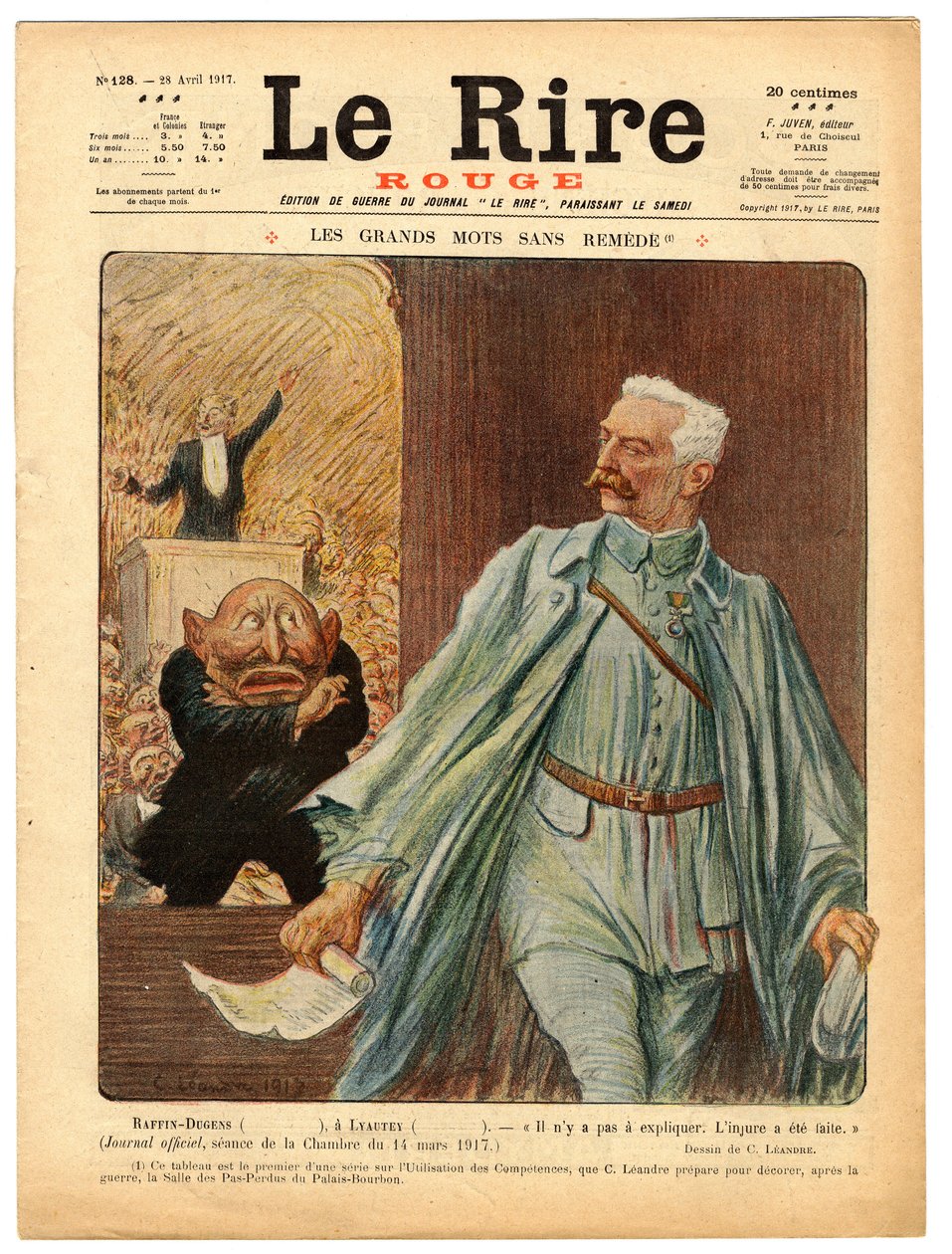 Copertina di "Il Riso Rosso", Satirico a Colori da Charles Leandre