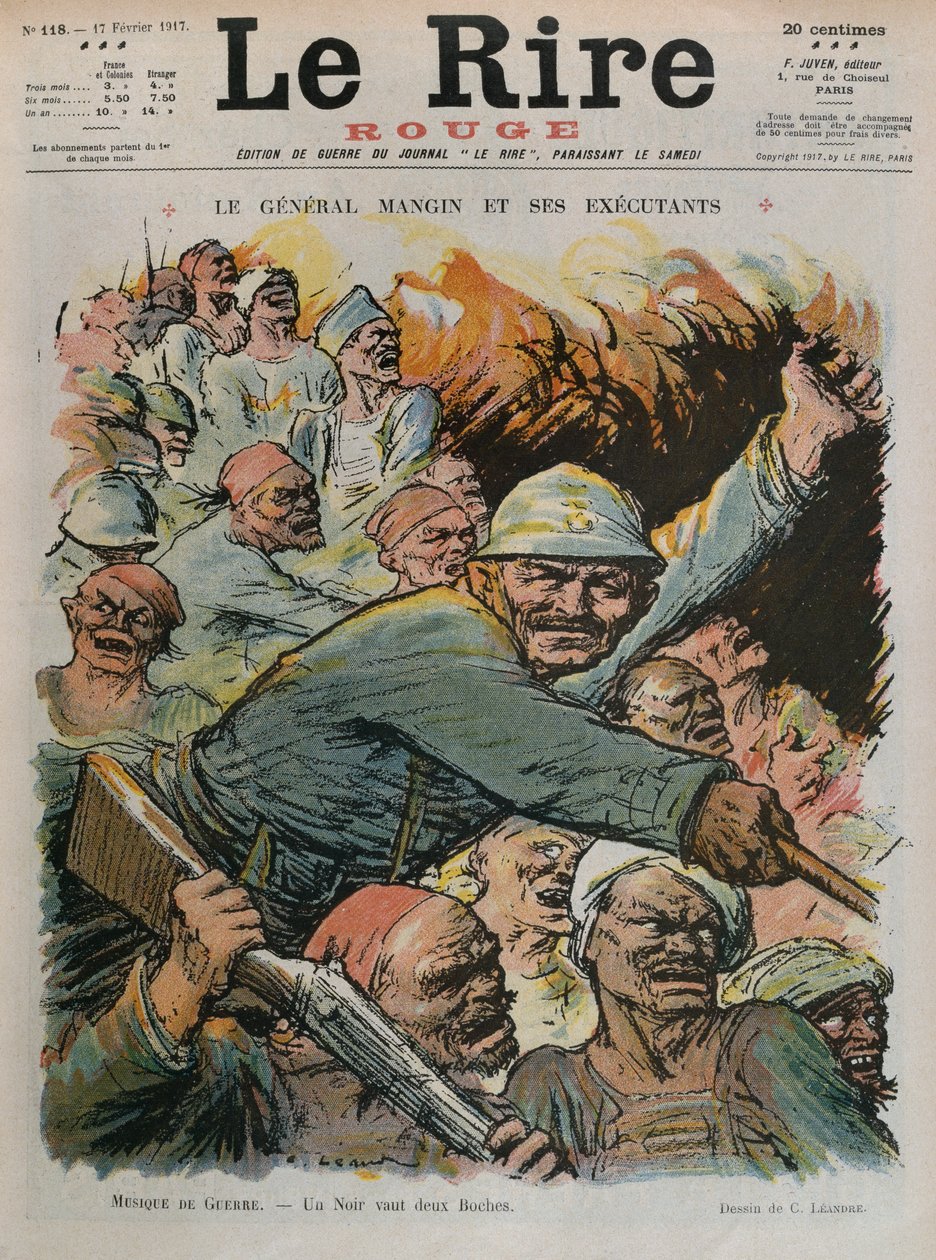 Generale Charles Mangin e i suoi subordinati, un nero vale quanto due Boches, illustrazione di copertina di 